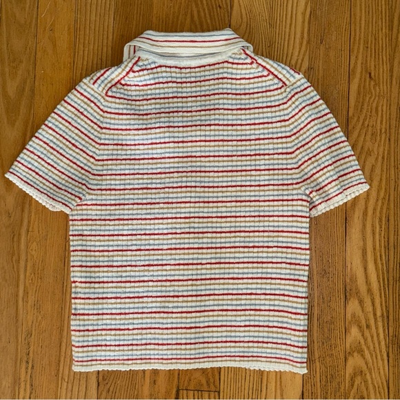 Madewell Barbrook Button-Front Sweater Polo in Stripe - Picture 4 of 9